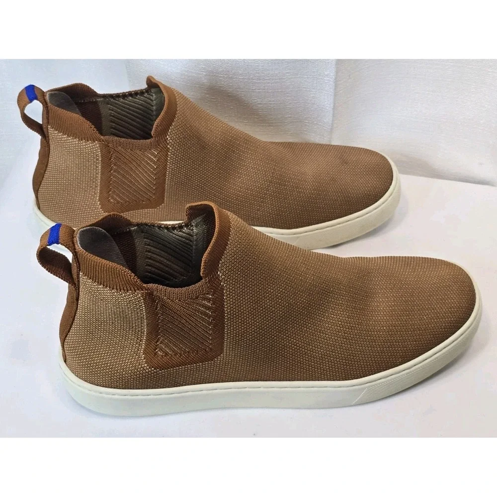 Rothys Chelsea Womens‎ Size 10.5 Boots Tan Shoes Knit Ankle Comfort Sneakers